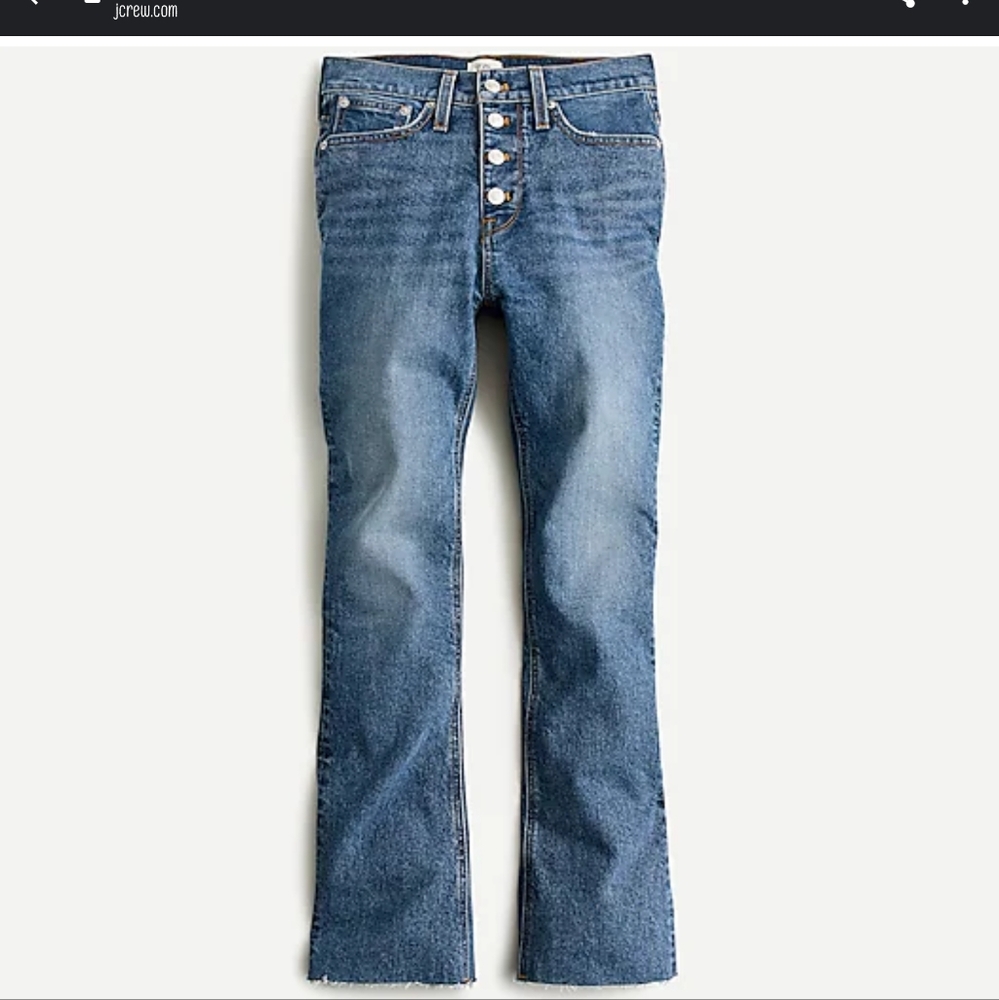 J.Crew Jean 9" Billie Demi Boot Crop PETITE 28 Color: BLUE LAGOON WASH